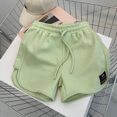 Femme Hochtaillierte Relaxed Fit Sport Shorts mit Kordelzug Heidi-Mode