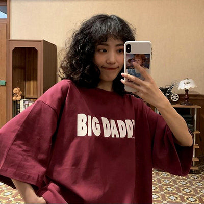 Femme Oversized Grafik T-Shirt mit fetter Schriftart Heidi-Mode