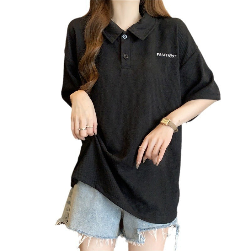 Damen Relaxed Fit Texturiertes Poloshirt Heidi-Mode