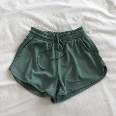Femme Hochbundige Waffelstrick Lounge Shorts Heidi-Mode