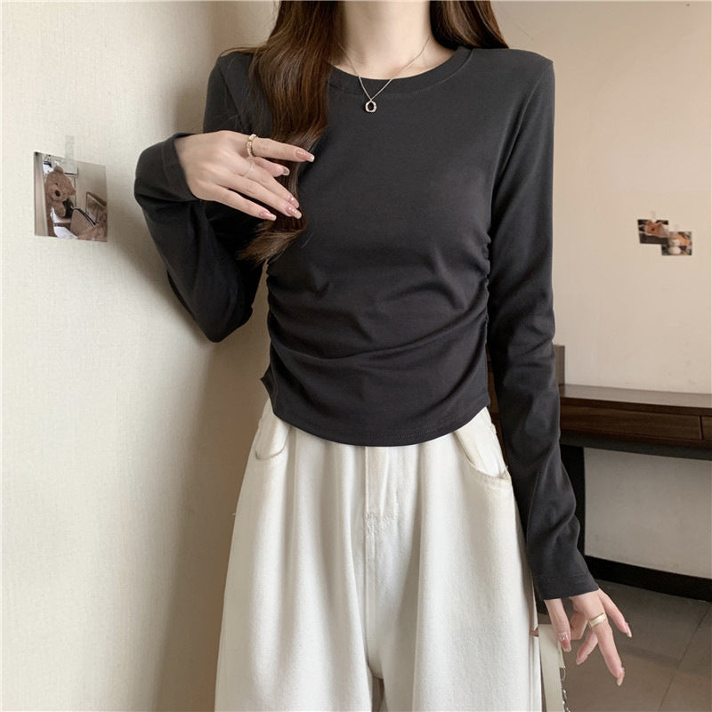 Femme Langarm Fitted Top für stilvolles Layering Heidi-Mode