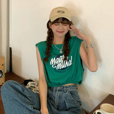 Femme Relaxed Fit Statement Grafik Tank Top Heidi-Mode