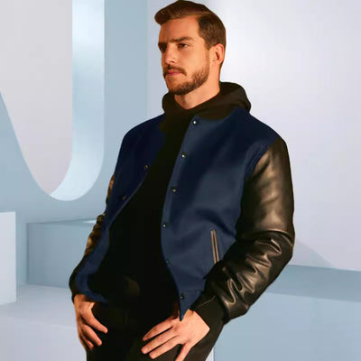 Herren stylische Bomberjacke mit Kontrastärmeln Aliams