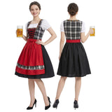 Damen nan traditionelles Trachten-Dirndl mit Schnürleiste, A-Linie Rock und Schleifen-Schürze Drune in 8781 Schwarz
