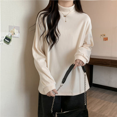 Femme Mock Neck Langarm-Top Heidi-Mode