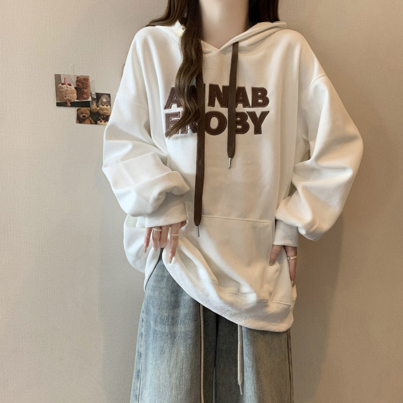 Damen Überdimensionale Grafik Kapuzenpullover mit Kängurutasche Heidi-Mode