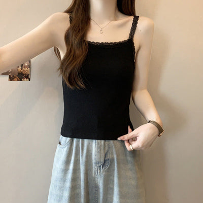 Femme Spitzenbesatz Camisole Top Heidi-Mode