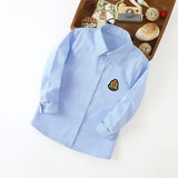 Damen klassisches Langarmhemd mit Wappen Drune in Blau