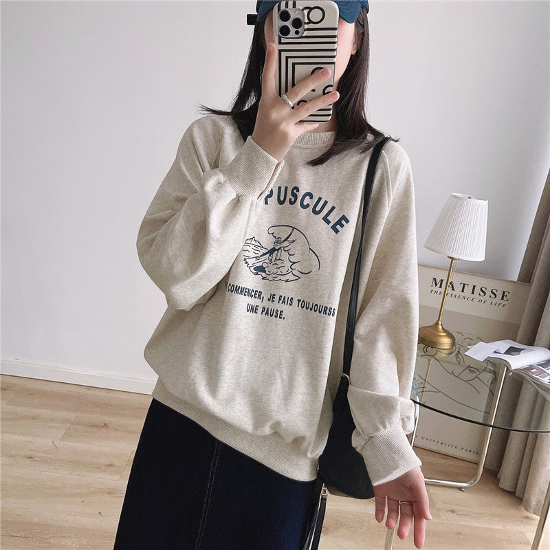 Femme Grafik Übergroße Sweatshirt mit Einzigartigem Druck Heidi-Mode