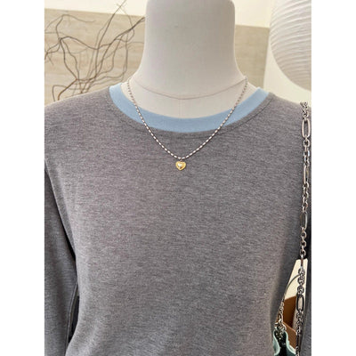 Damen Langarm-Lagen-Top mit einzigartigem Ärmel-Detail Heidi-Mode