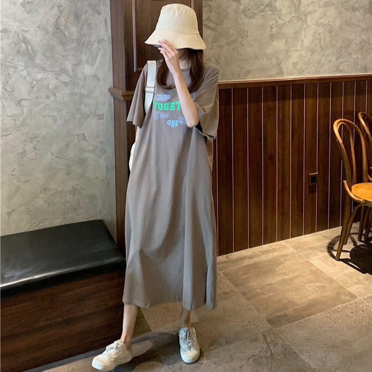 Femme Grafik Maxikleid mit Lockerer Passform Heidi-Mode