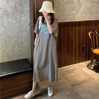 Femme Grafik Maxikleid mit Lockerer Passform Heidi-Mode