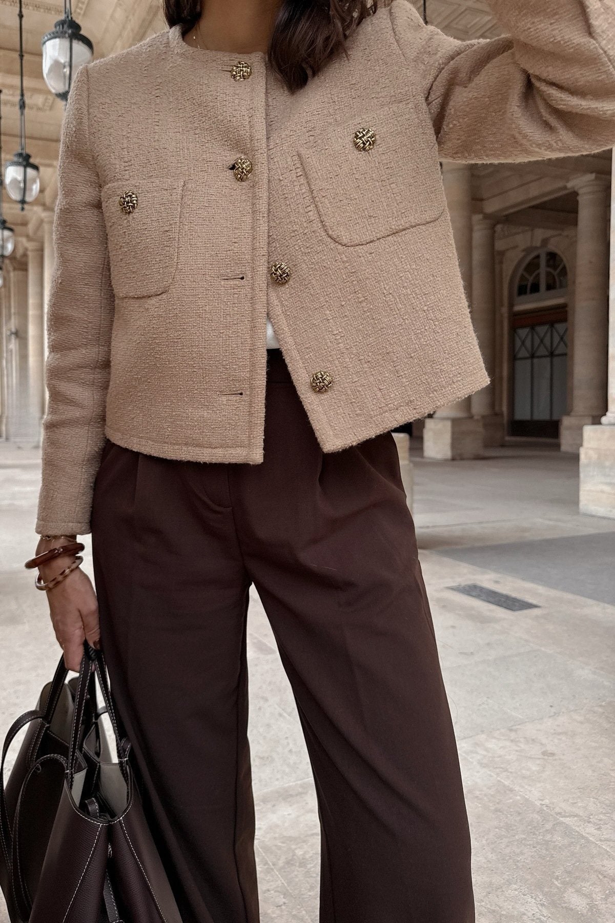 Strukturierte Kurzjacke | Edle Knöpfe & Taschen | Zeitloser Chic