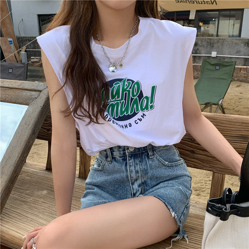 Femme Relaxed Fit Statement Grafik Tank Top Heidi-Mode