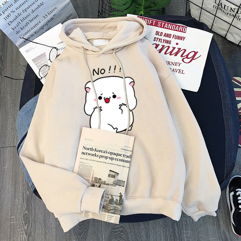 Femme Grafik Kapuzenpullover mit verspieltem Bärendesign Heidi-Mode