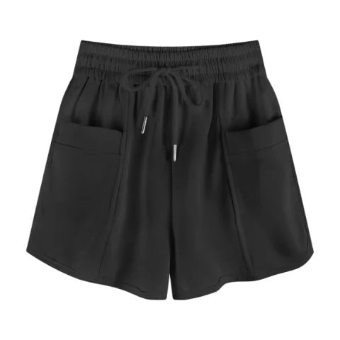Damen Hochtaillierte Freizeit Lounge Shorts mit funktionalen Taschen Heidi-Mode