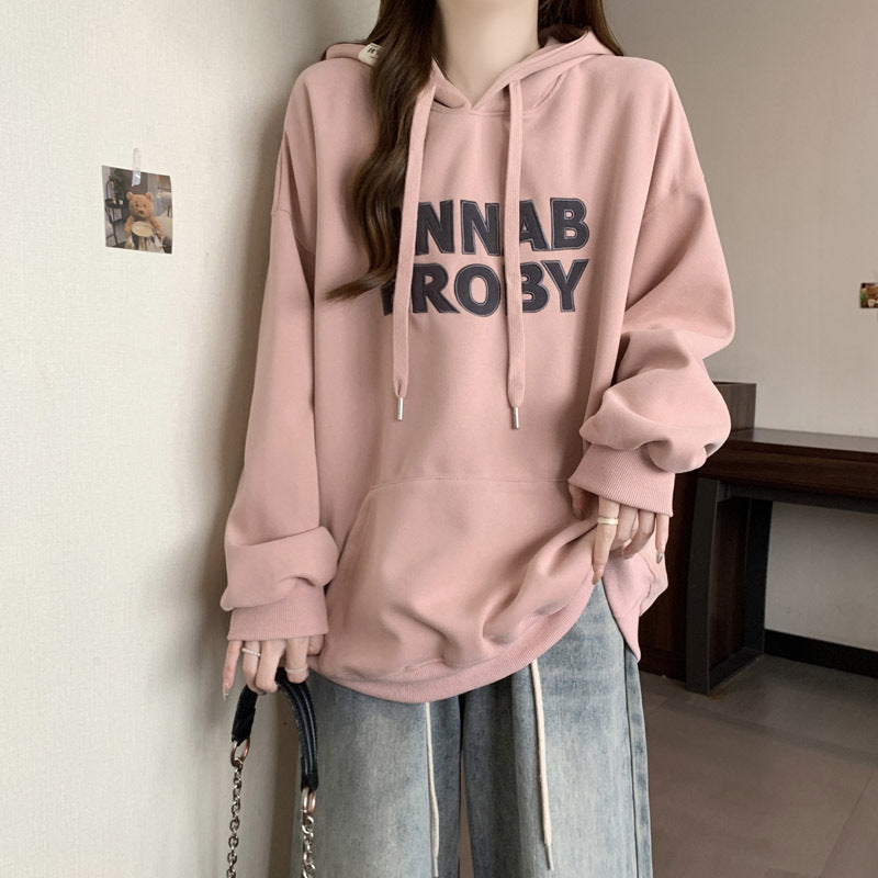 Femme Grafik Entspannt Fit Hoodie mit Känguru-Tasche Heidi-Mode