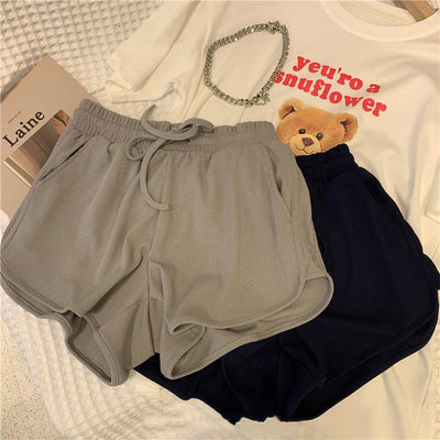 Damen Ripp-Hochbund-Lounge-Shorts Heidi-Mode