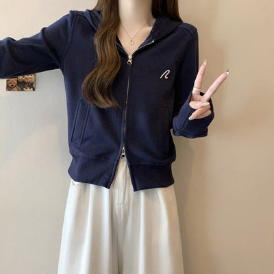 Femme Leichtgewicht Zip-up Hoodie mit stilvollen Nähten Heidi-Mode