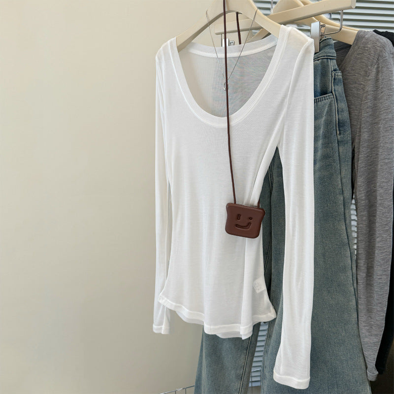 Femme Relaxed Fit Langarm-Top mit Rundhals Heidi-Mode