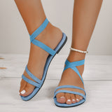 Damen Elegante Riemchensandalen – Vielseitige Komfort Fußbett Schuhe in Himmelblau