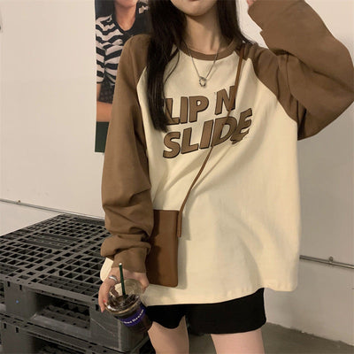 Femme Grafik Raglan Ärmel T-Shirt Heidi-Mode