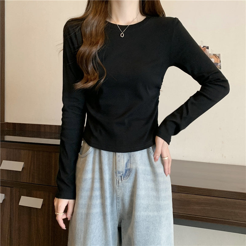Femme Langarm Fitted Top für stilvolles Layering Heidi-Mode