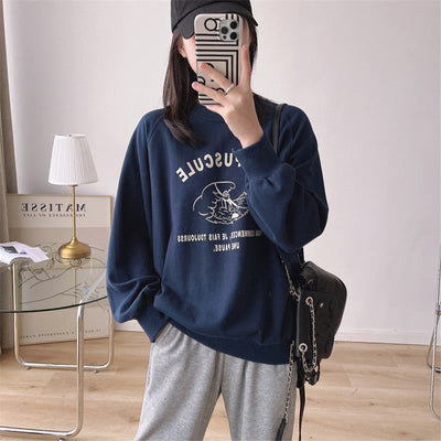 Femme Grafik Übergroße Sweatshirt mit Einzigartigem Druck Heidi-Mode