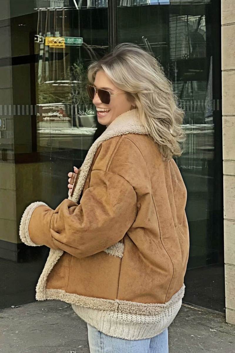 Oversized-Teddyjacke | Weiches Innenfutter & Kuscheliges Material | Winterliche Gemütlichkeit