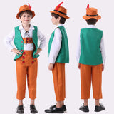 Damen nan folkloristisches Kinderdirndl mit geschnürtem Mieder und bestickter Schürze Drune in Grünes Herren-Set, 4-teilig