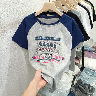 Femme Relaxed Fit Graphic Baseball Tee Heidi-Mode