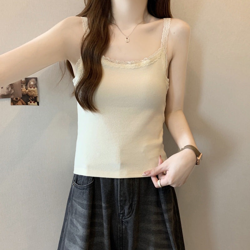 Femme Spitzenbesatz Camisole Top Heidi-Mode