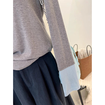 Damen Langarm-Lagen-Top mit einzigartigem Ärmel-Detail Heidi-Mode