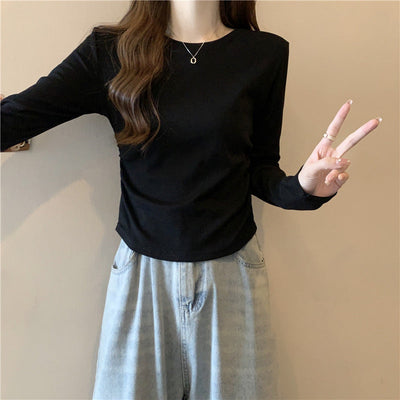 Femme Langarm Fitted Top für stilvolles Layering Heidi-Mode