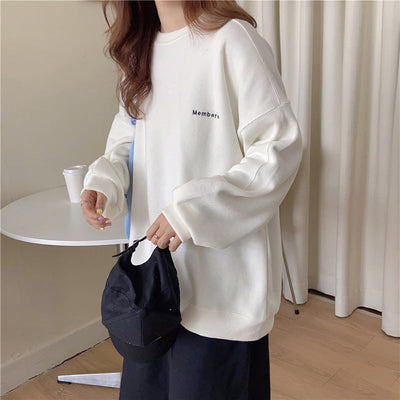 Damen Soft Touch Oversized Sweatshirt mit stylischer Beschriftung Heidi-Mode