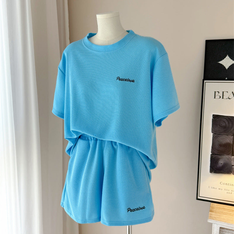 Femme Relaxed Waffle Knit Lounge Set Heidi-Mode