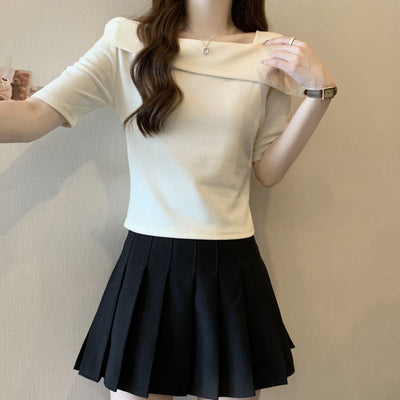 Damen Off-Shoulder Rippentop mit elegantem Ausschnitt Heidi-Mode