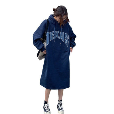 Femme Grafik Übergroße Hoodie Kleid Heidi-Mode