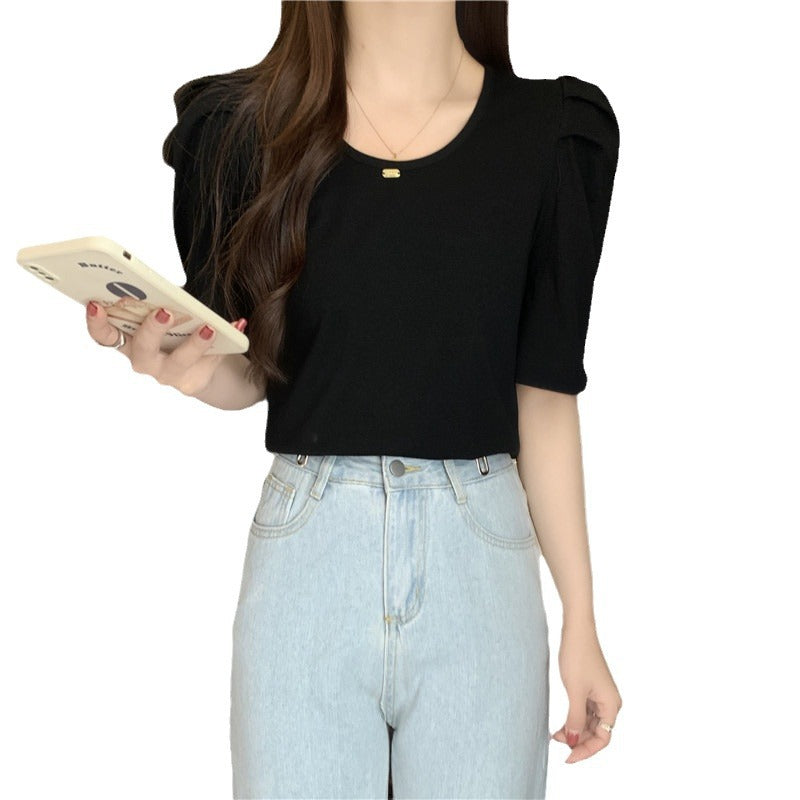 Damen Puffärmel Freizeitoberteil Heidi-Mode