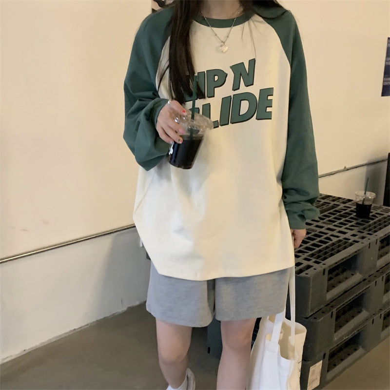 Femme Grafik Raglan Ärmel T-Shirt Heidi-Mode