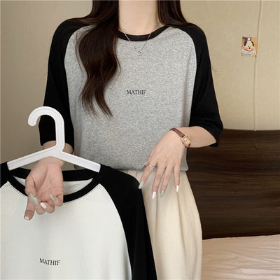 Femme Grafik Raglanärmeln T-Shirt Heidi-Mode