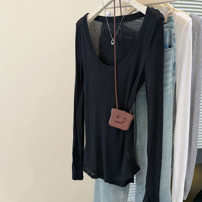 Femme Relaxed Fit Langarm-Top mit Rundhals Heidi-Mode