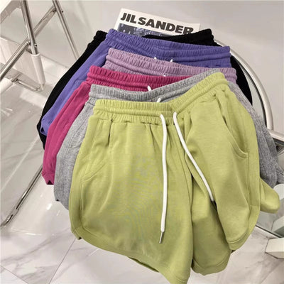 Femme Hoch geschnittene Sportliche Lounge Shorts mit verstellbarem Kordelzug Heidi-Mode