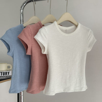 Femme Premium Kurzarm-Strick-T-Shirt Heidi-Mode