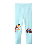Mädchen Leggings mit entzückender Giraffen- und Regenbogenapplikation Drune in Gelb