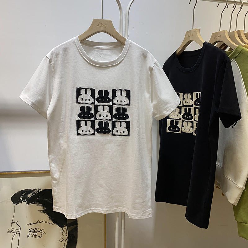 Femme Grafik Verzierte T-Shirt Heidi-Mode