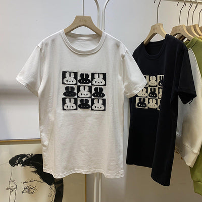 Femme Grafik Verzierte T-Shirt Heidi-Mode