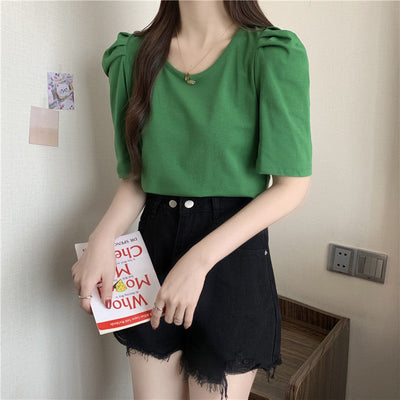 Damen Puffärmel Freizeitoberteil Heidi-Mode