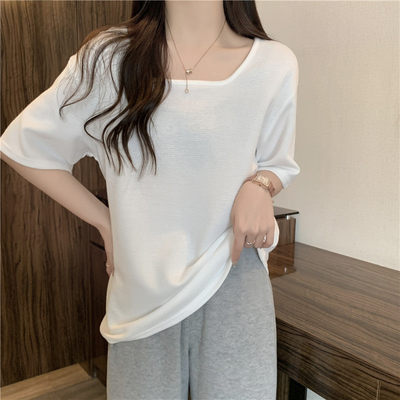 Femme Relaxed Fit Rippel Kurzarmtop Heidi-Mode