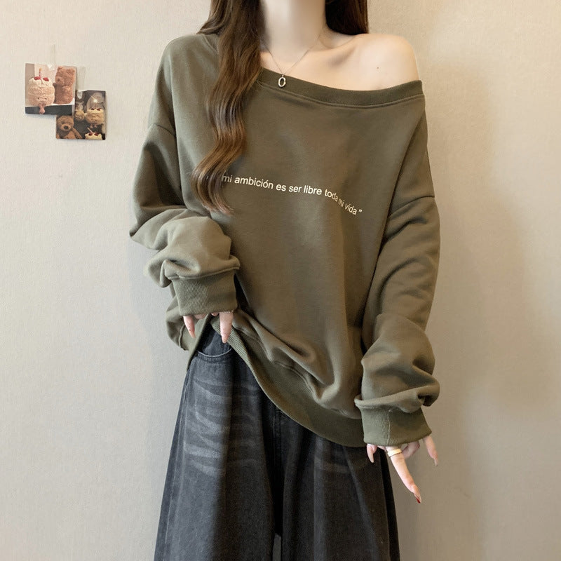 Femme Off-Shoulder Grafik Sweatshirt Heidi-Mode 1747901694